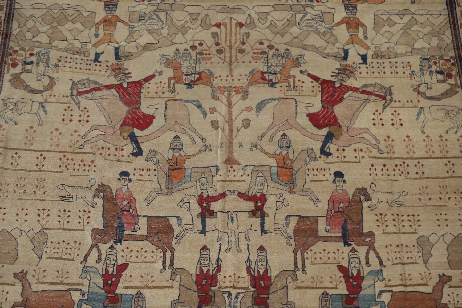 Pre-1900 Antique Kerman Lavar Large Persian Area Rug 10x14
