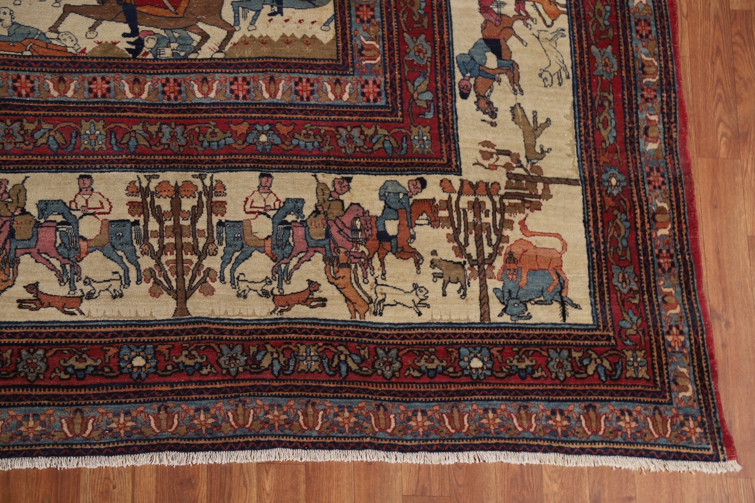 Pre-1900 Antique Kerman Lavar Large Persian Area Rug 10x14