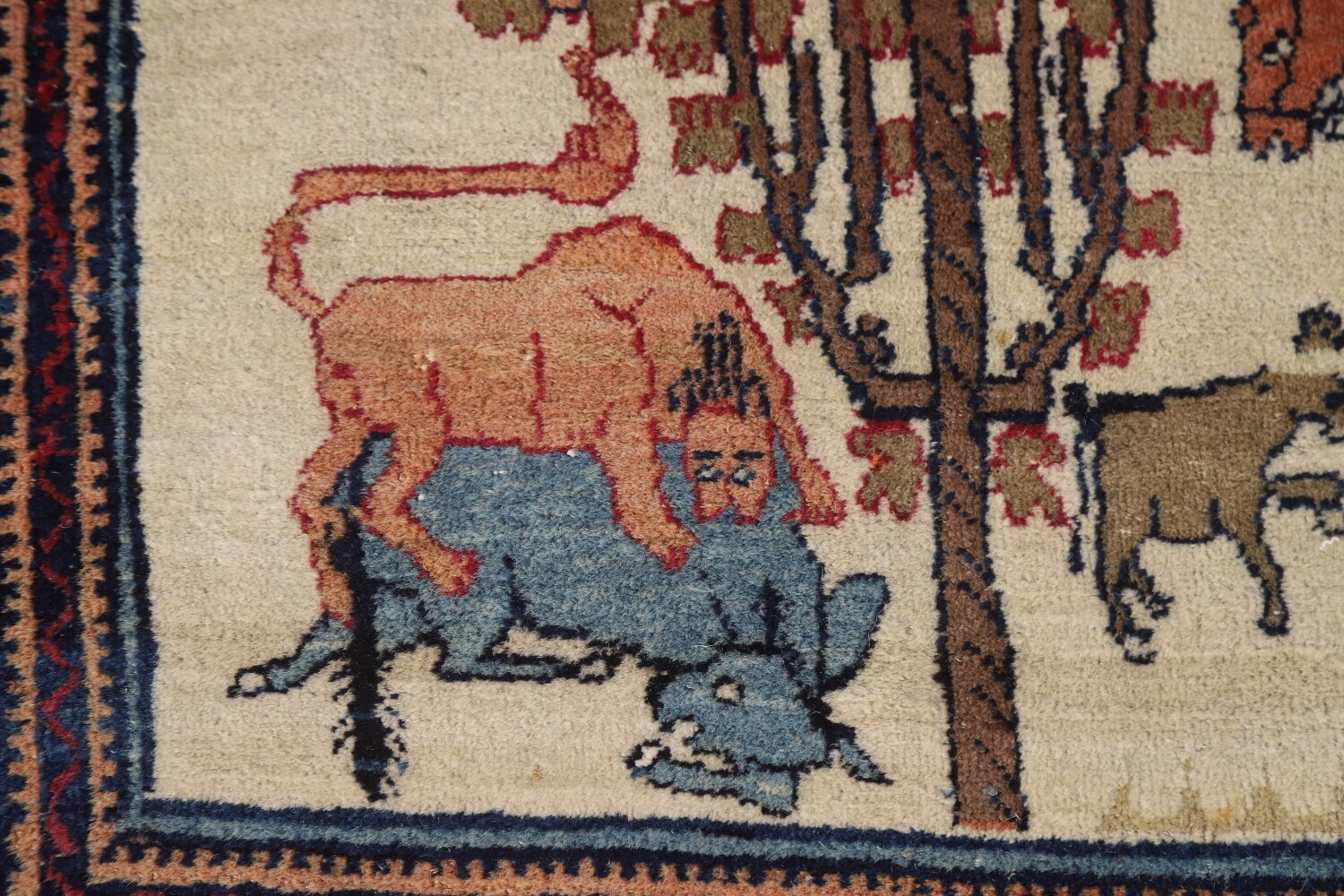 Pre-1900 Antique Kerman Lavar Large Persian Area Rug 10x14