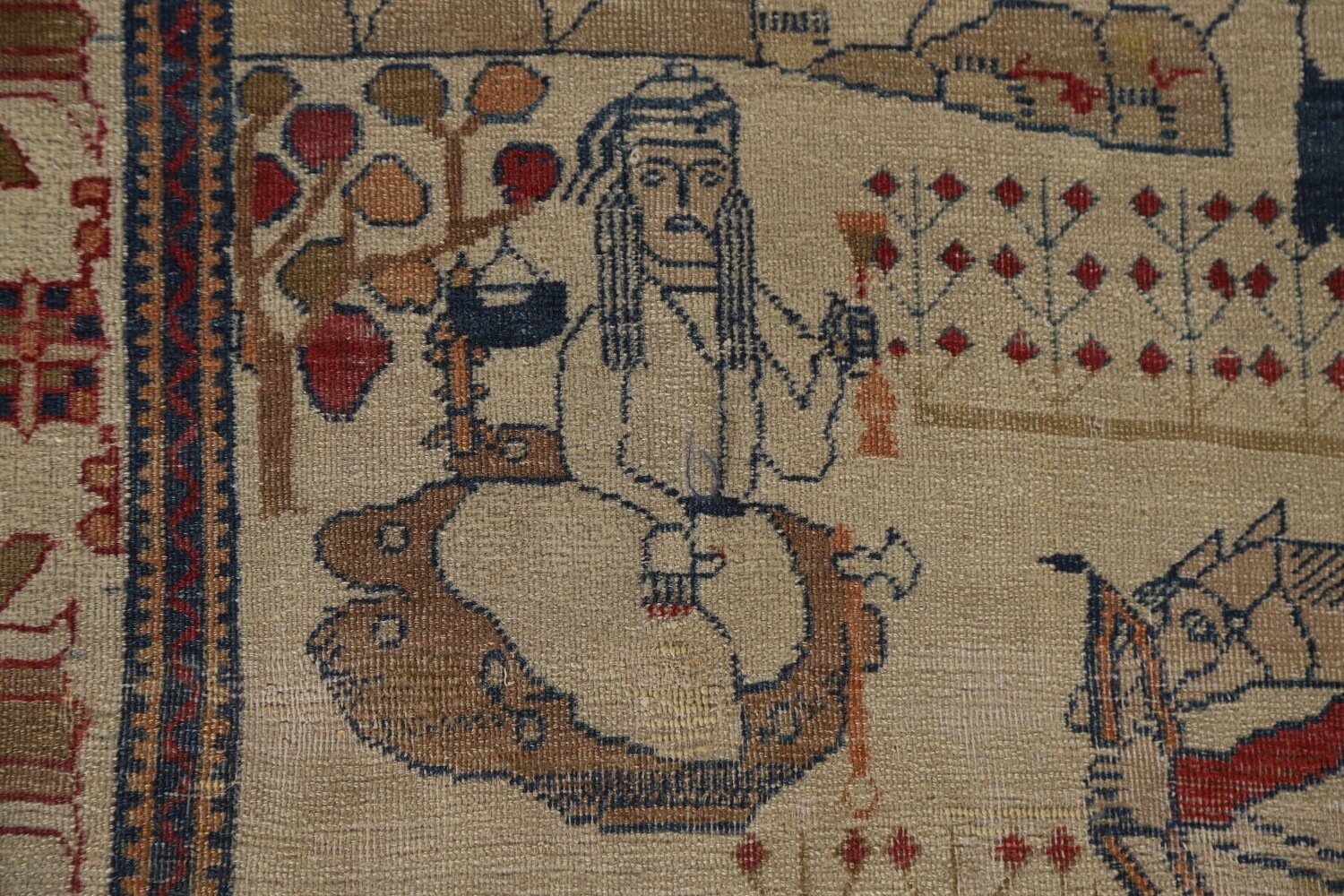 Pre-1900 Antique Kerman Lavar Large Persian Area Rug 10x14