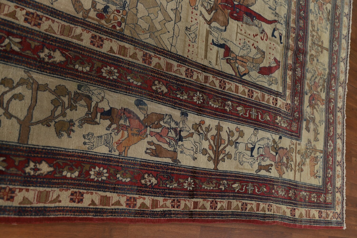 Pre-1900 Antique Kerman Lavar Large Persian Area Rug 10x14