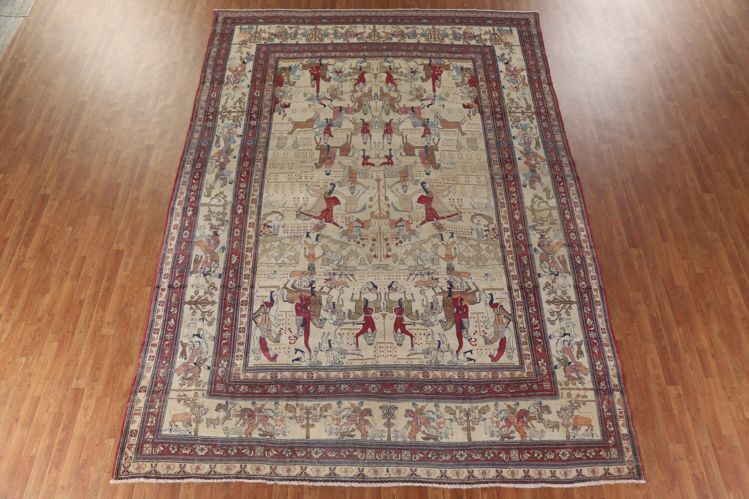 Pre-1900 Antique Kerman Lavar Large Persian Area Rug 10x14