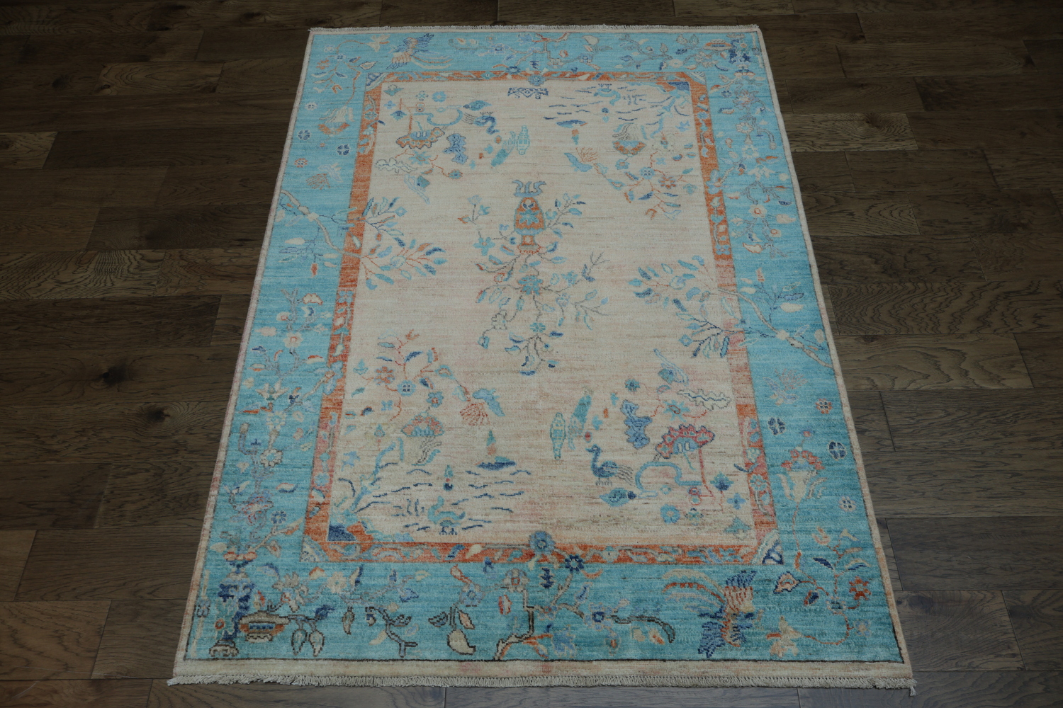Animal Pictorial Art Deco Chinese Area Rug 5x7