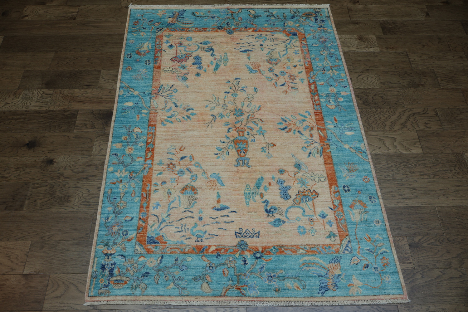Animal Pictorial Art Deco Chinese Area Rug 5x7