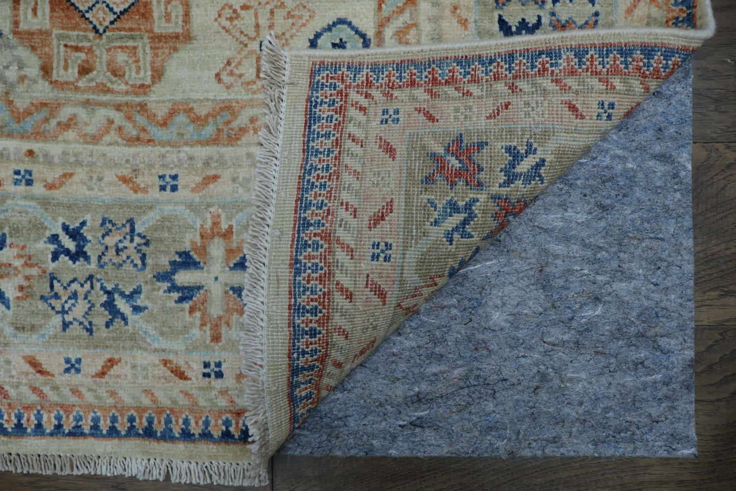 Vegetable Dye Geometric Oushak Turkish Area Rug 5x7