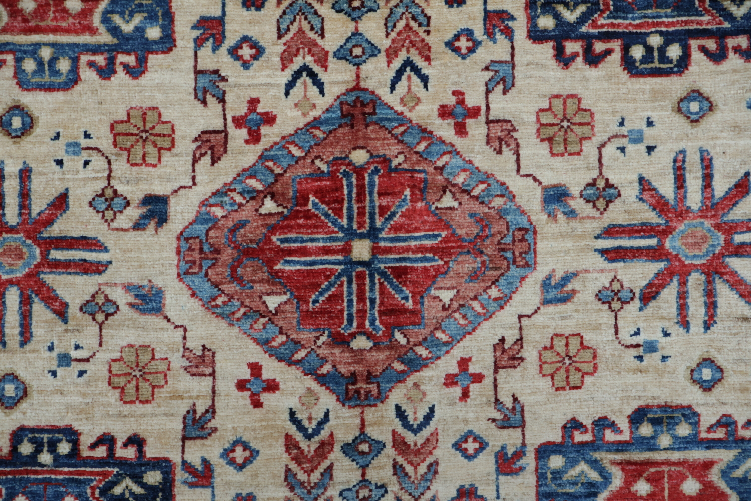 Vegetable Dye Ziegler Tribal Geometric Vibrant Color Rug 5x7