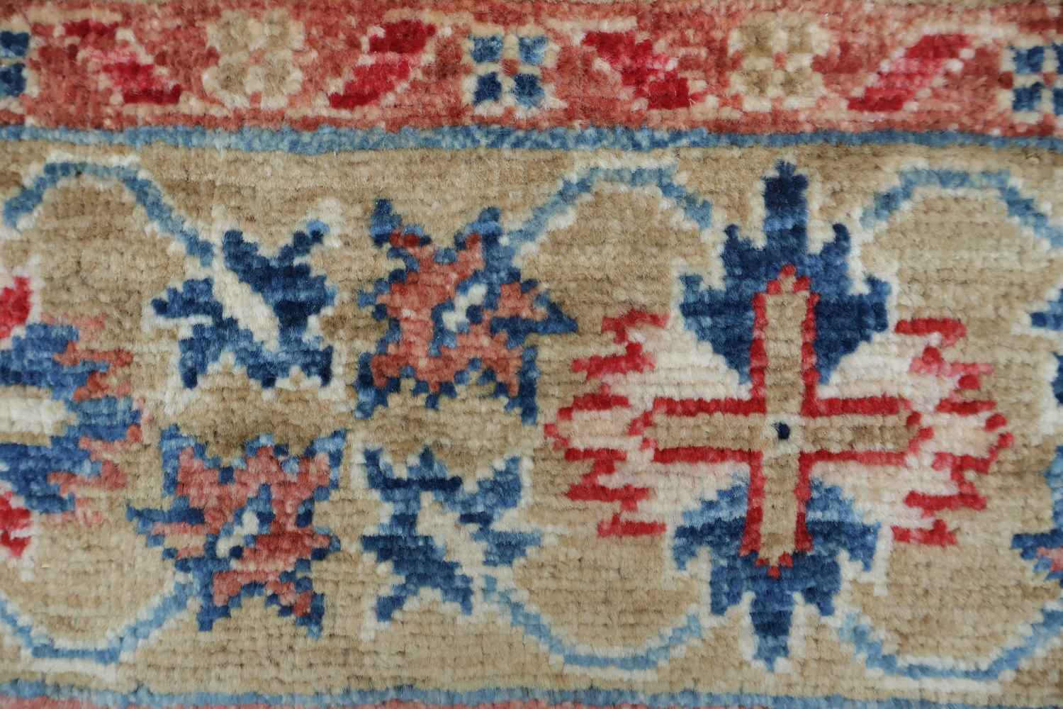 Vegetable Dye Ziegler Tribal Geometric Vibrant Color Rug 5x7