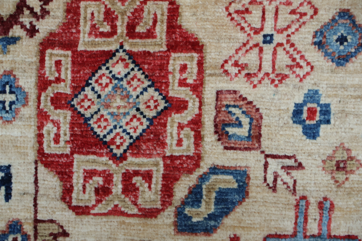 Vegetable Dye Ziegler Tribal Geometric Vibrant Color Rug 5x7