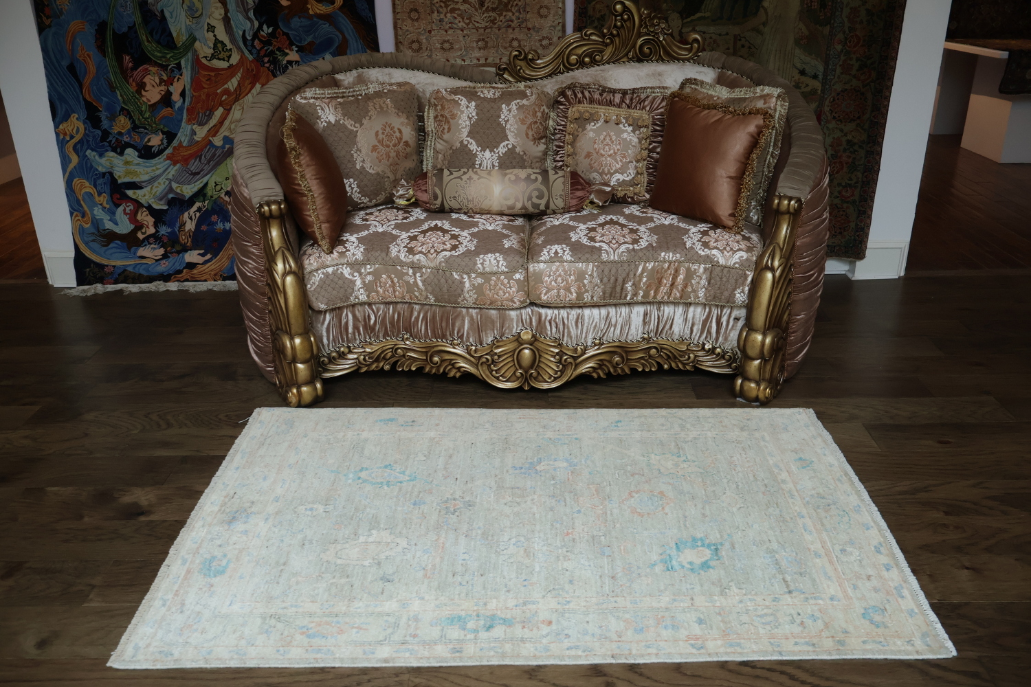 Vegetable Dye Oushak Turkish Area Rug 4x6