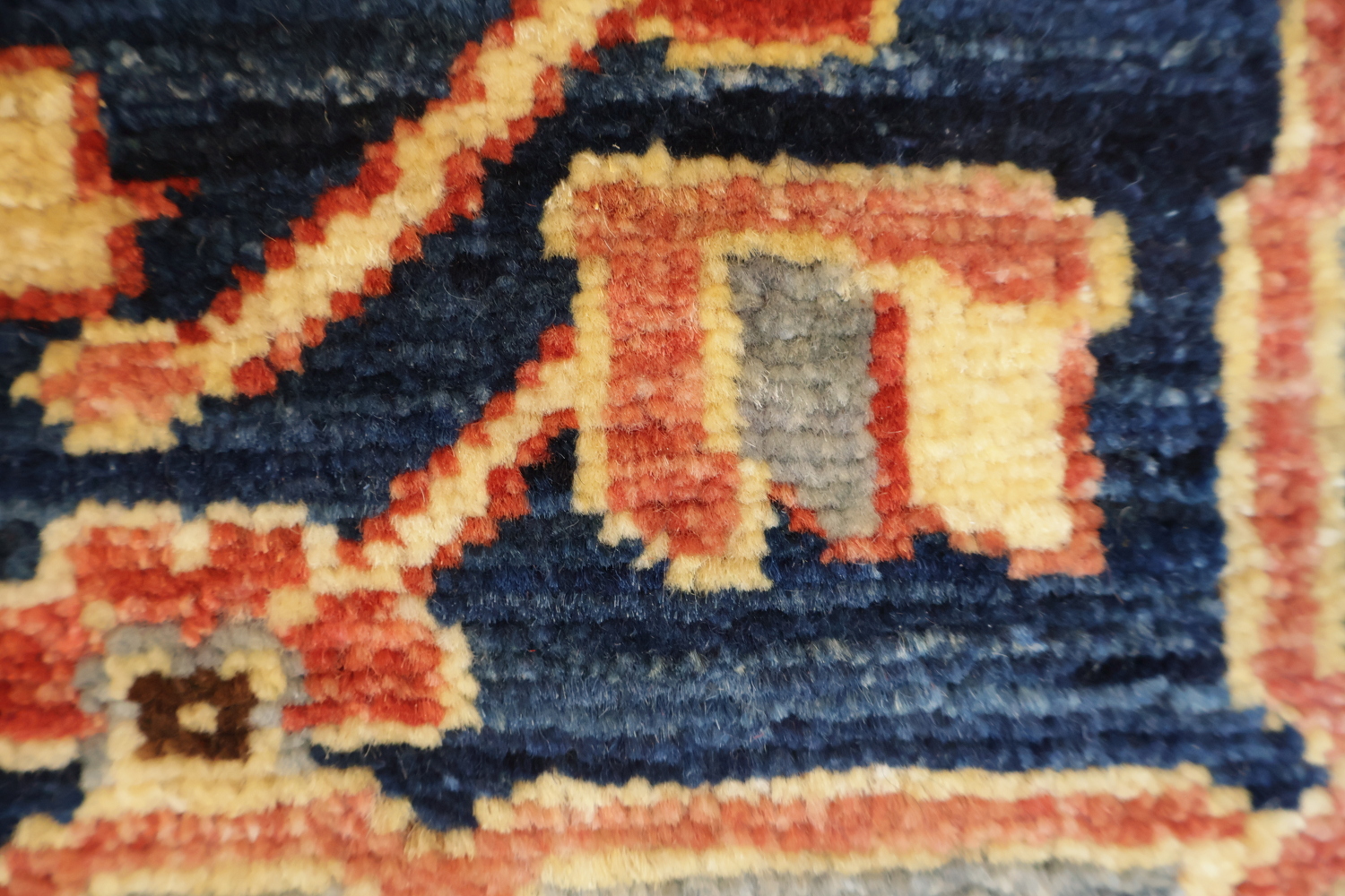 Vegetable Dye Heriz Serapi Geometric Blue Pink Red Area Rug 6x9