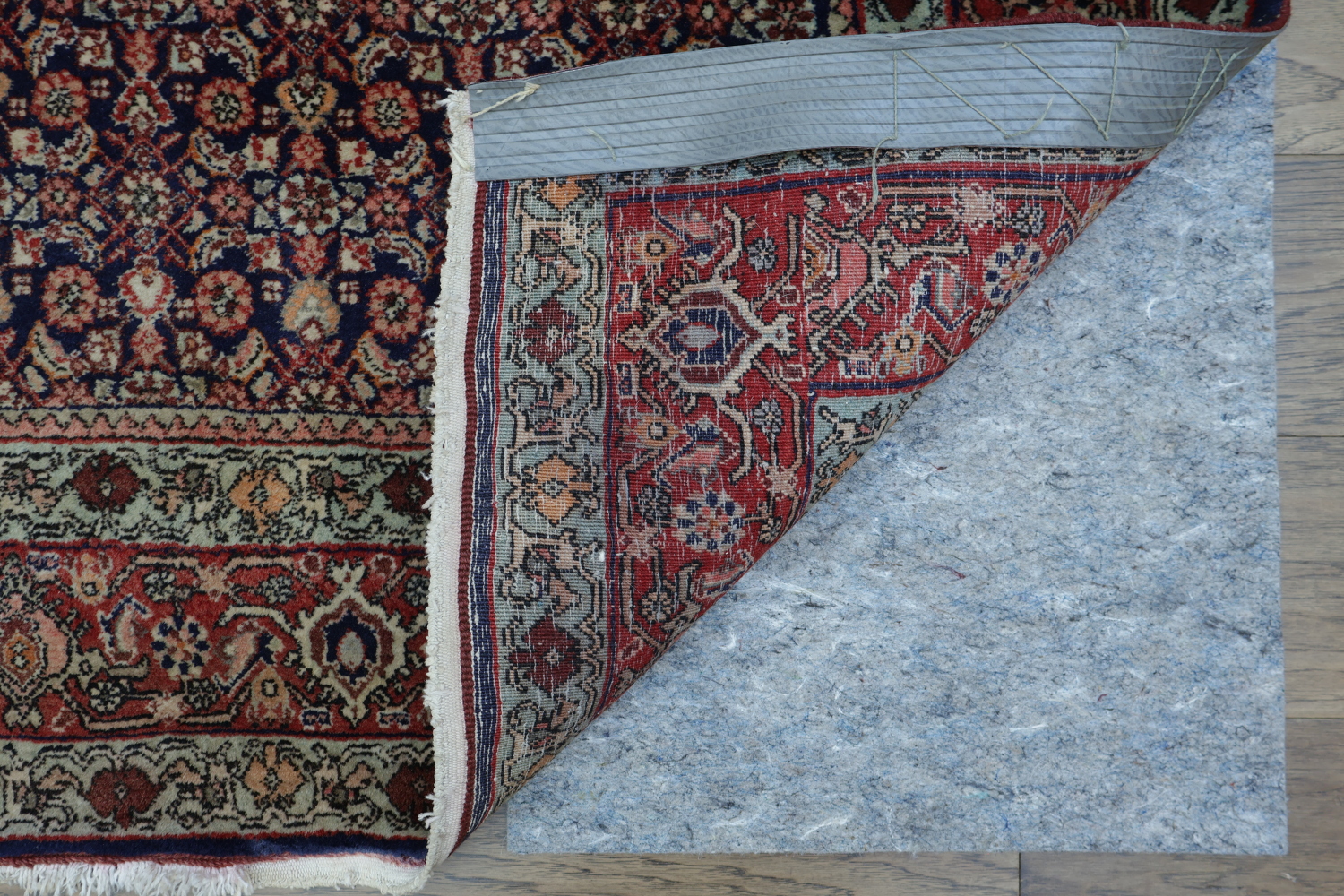Vegetable Dye Navy and Red Bidjar Persian Area Rug 8x11