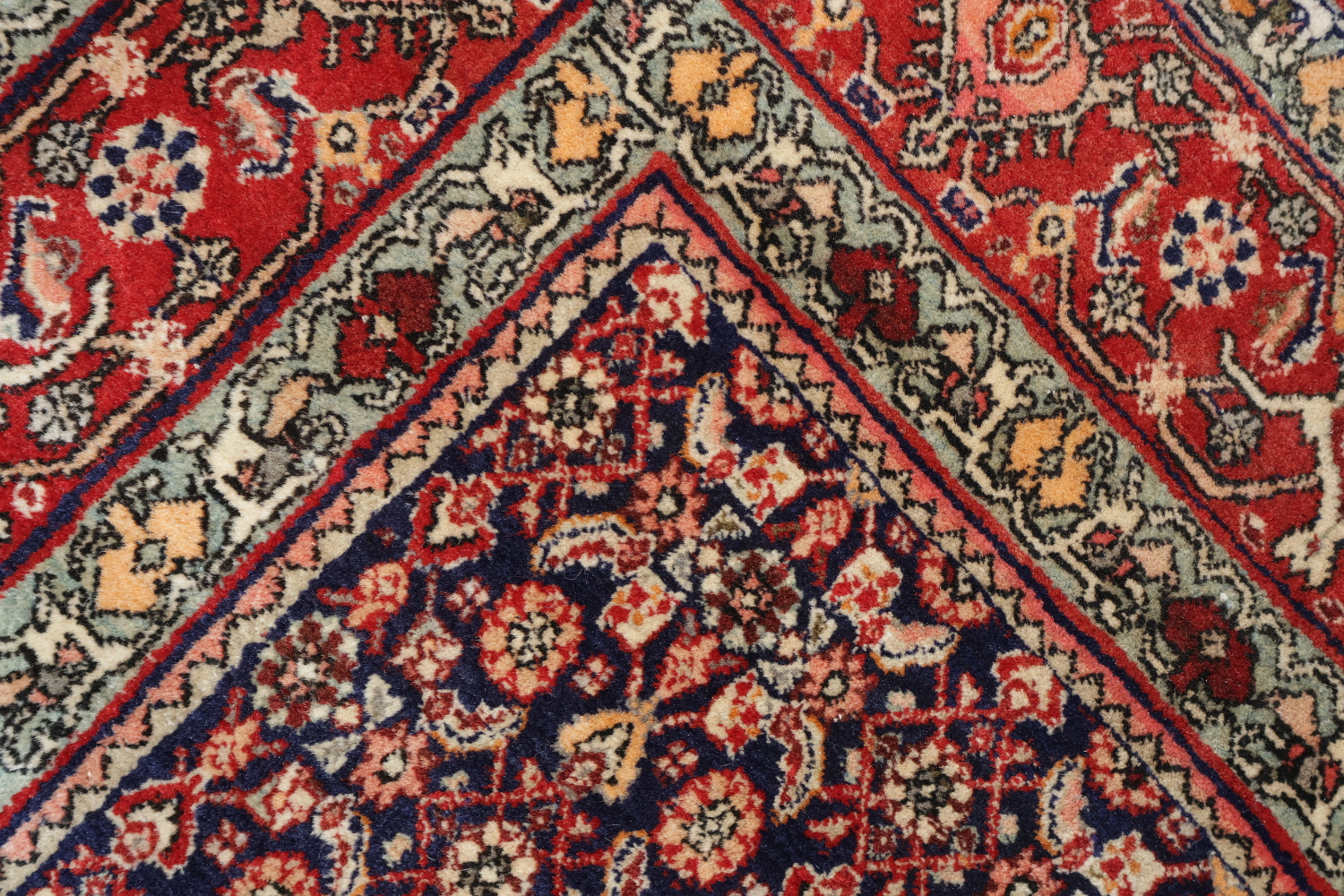 Vegetable Dye Navy and Red Bidjar Persian Area Rug 8x11