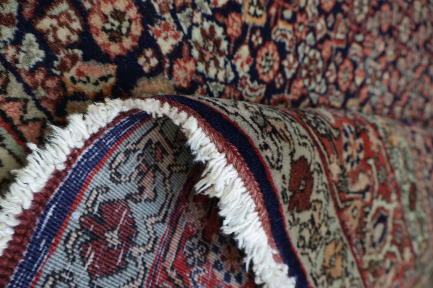 Vegetable Dye Navy and Red Bidjar Persian Area Rug 8x11