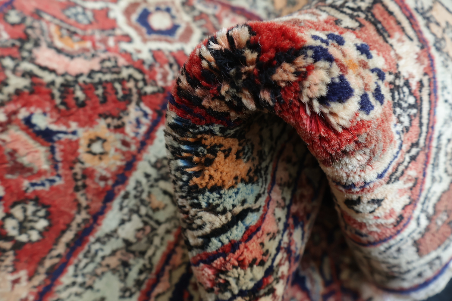 Vegetable Dye Navy and Red Bidjar Persian Area Rug 8x11
