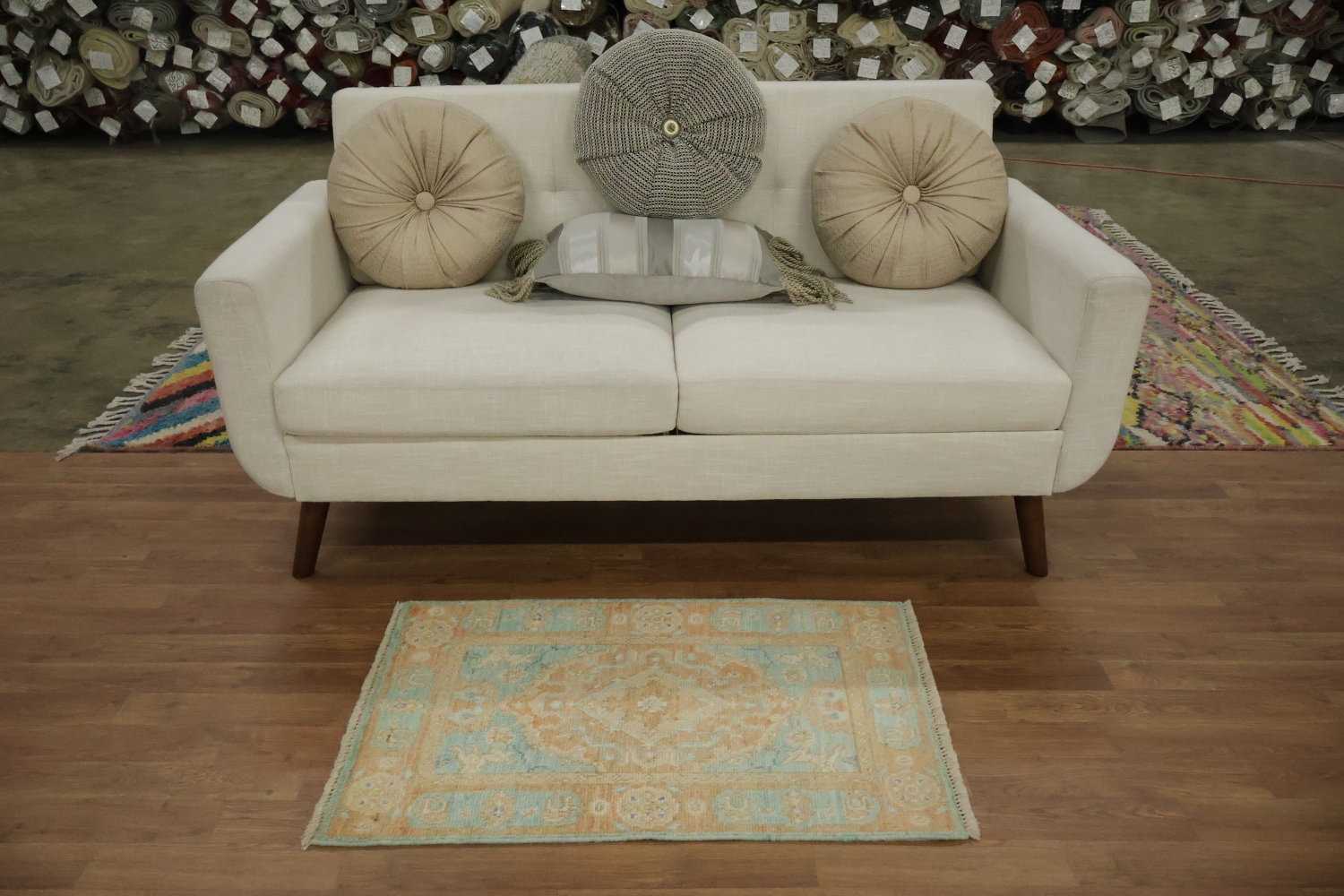 Turquoise Blue Oushak Vegetable Dye Rug 2x3