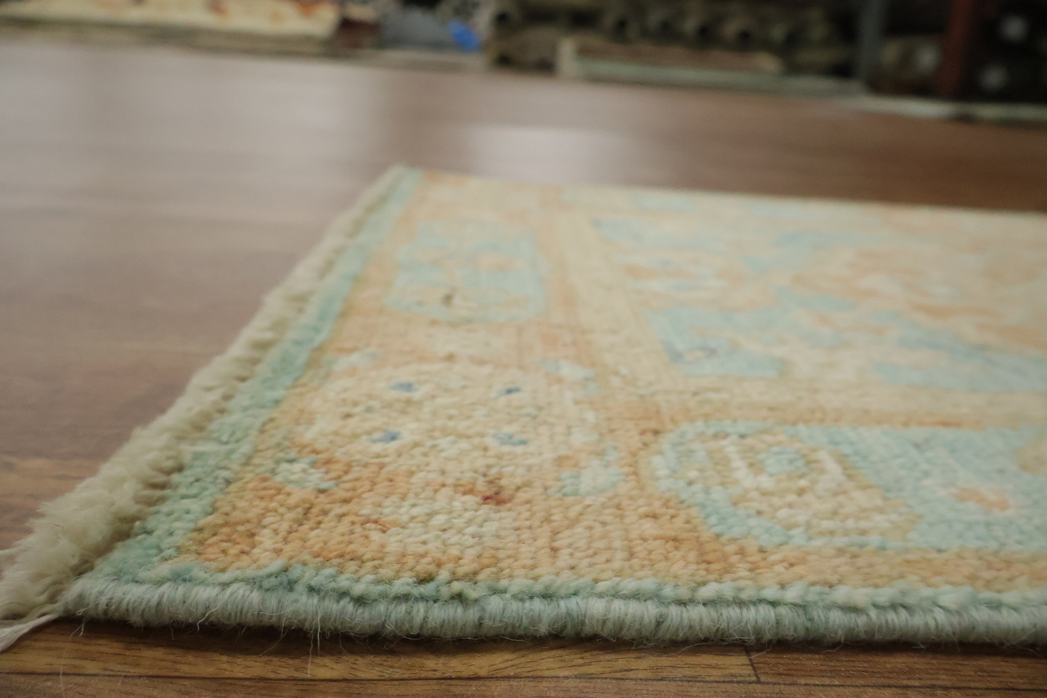 Turquoise Blue Oushak Vegetable Dye Rug 2x3