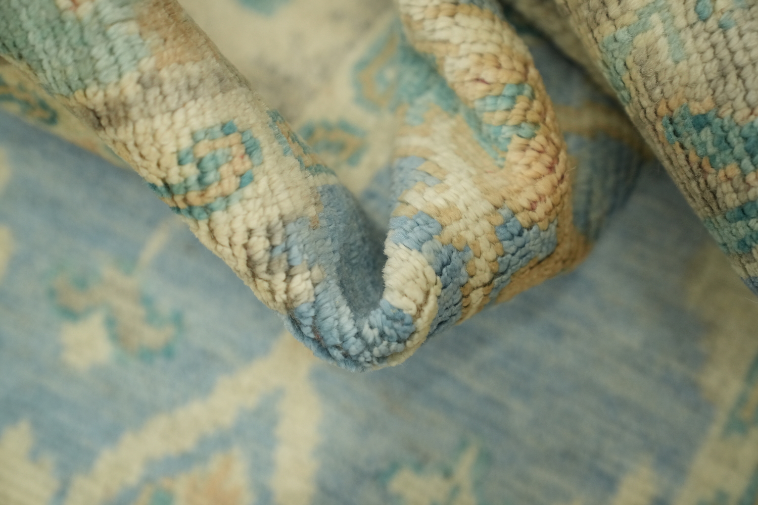 Blue Oushak Vegetable Dye Accent Rug 2x3
