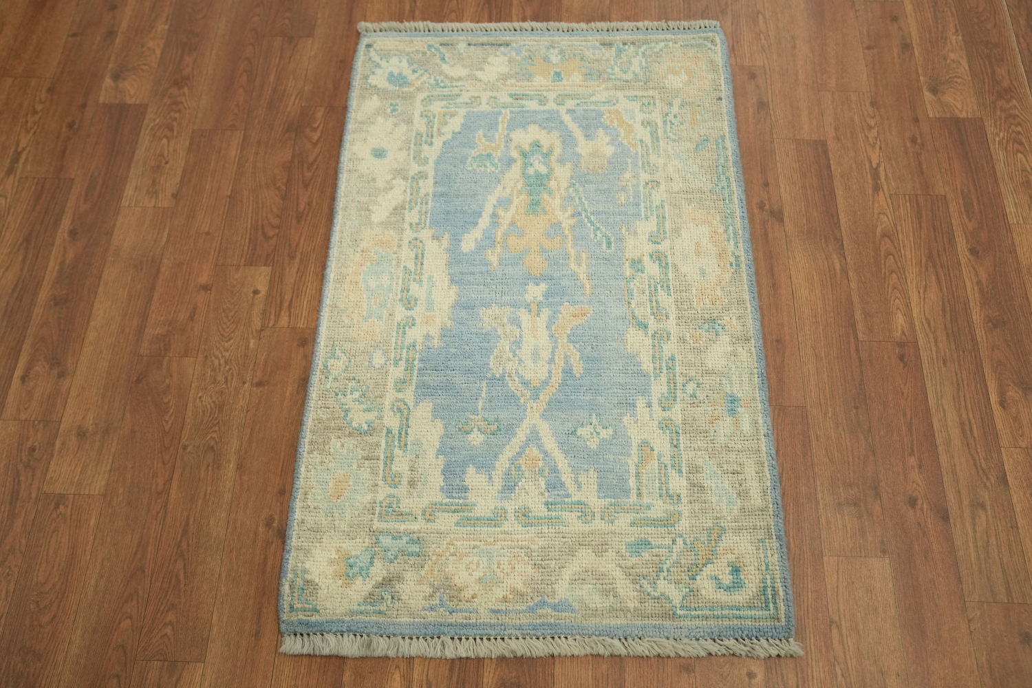Blue Oushak Vegetable Dye Accent Rug 2x3