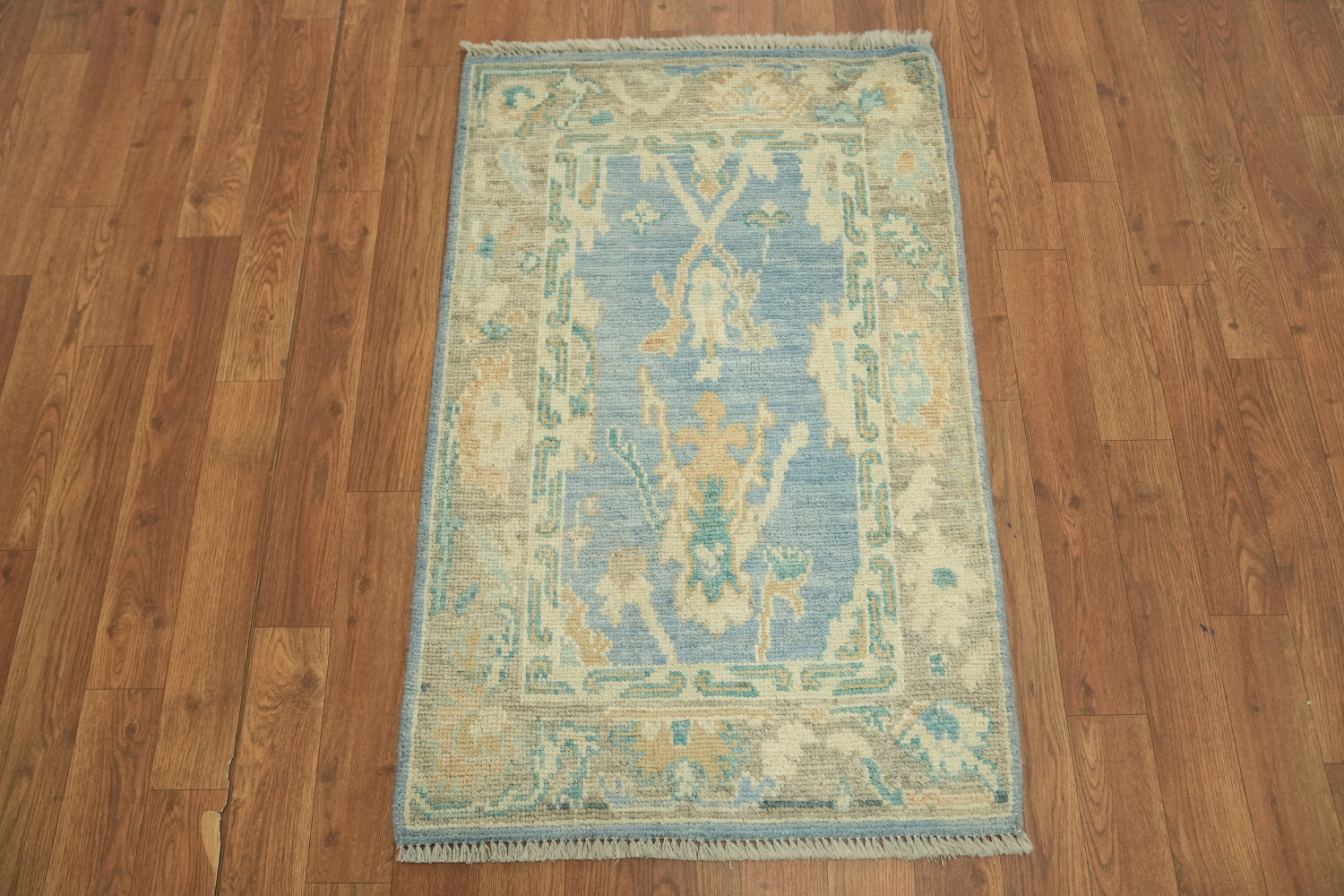 Blue Oushak Vegetable Dye Accent Rug 2x3
