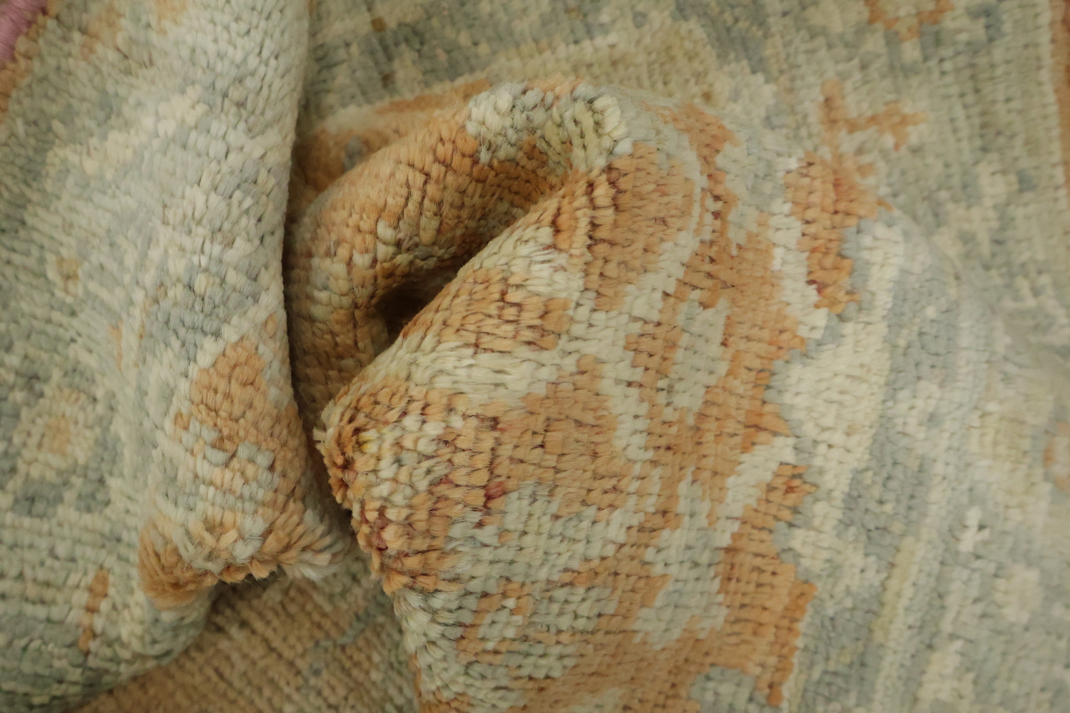 Orange Wool Oushak Vegetable Dye Accent Rug 2x3