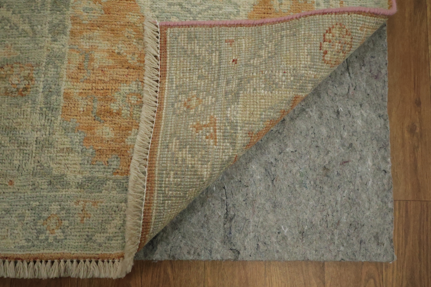 Orange Wool Oushak Vegetable Dye Accent Rug 2x3