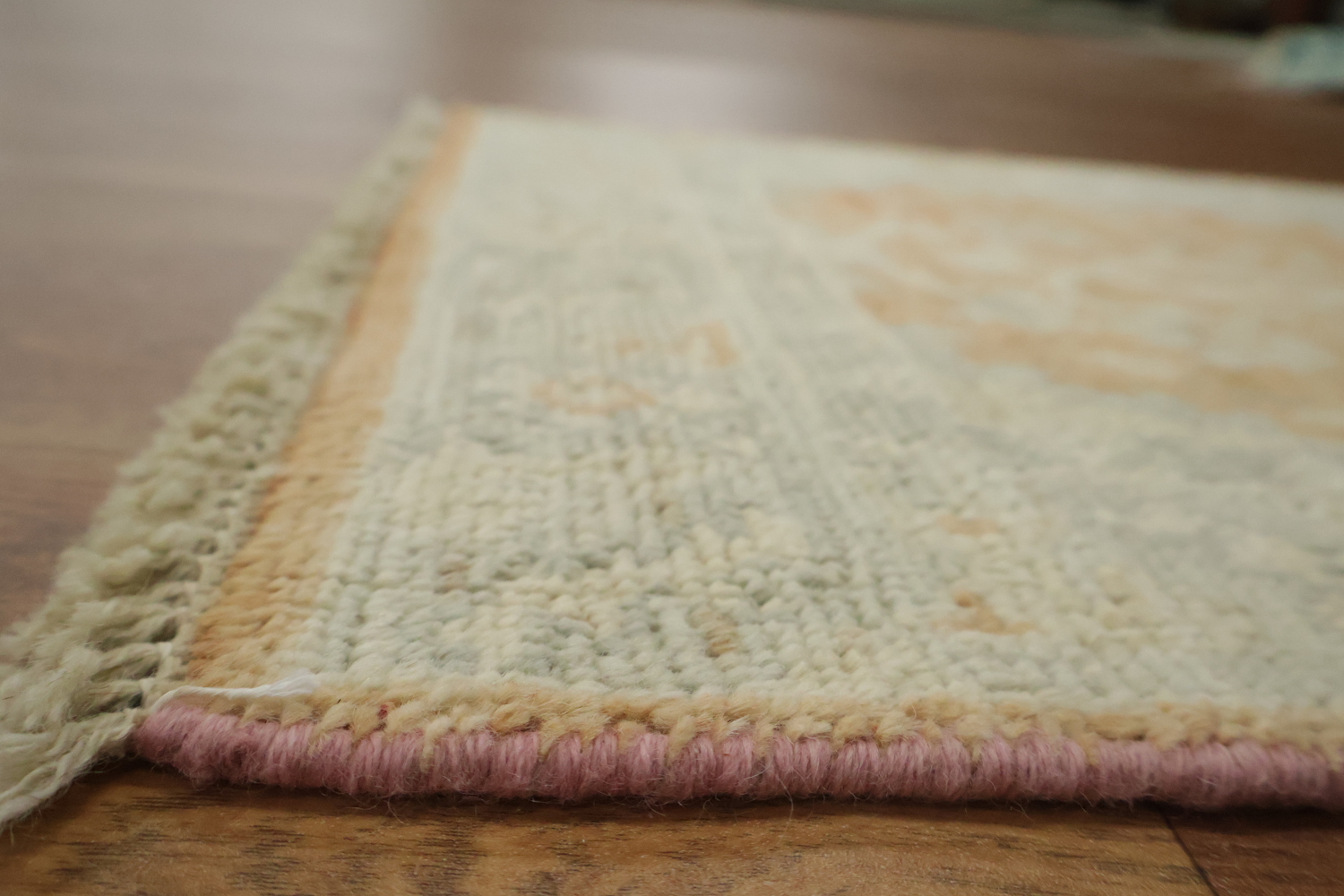 Orange Wool Oushak Vegetable Dye Accent Rug 2x3