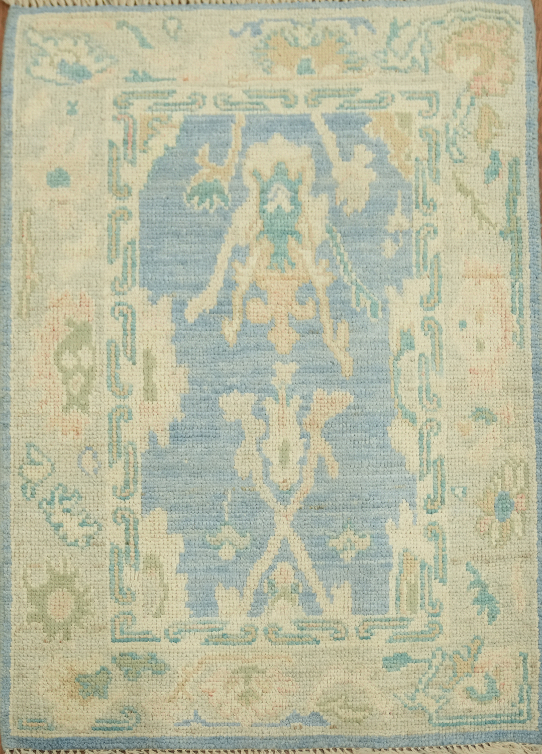 Turkish Oushak Vegetable Dye Accent Rug 2x3