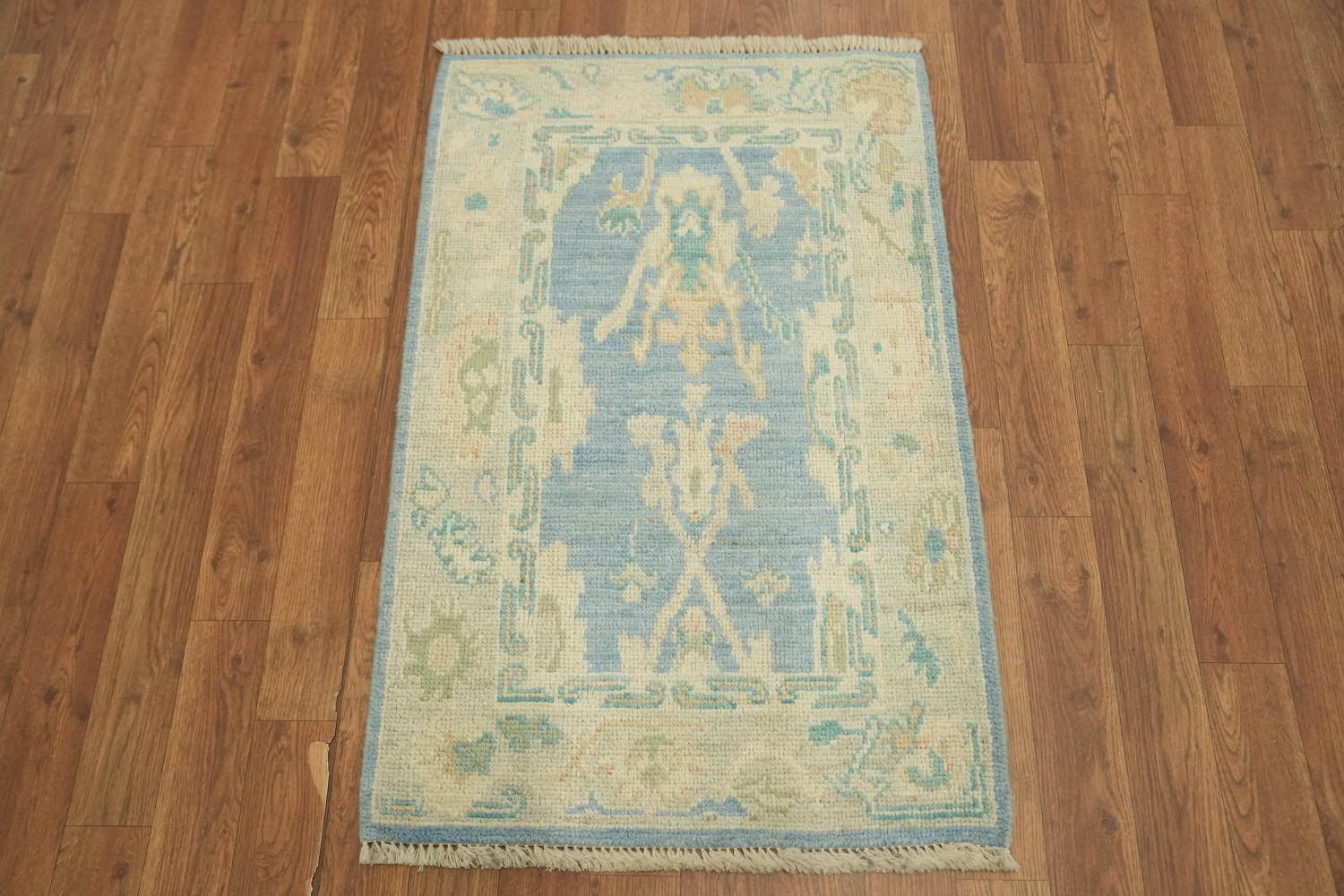 Turkish Oushak Vegetable Dye Accent Rug 2x3