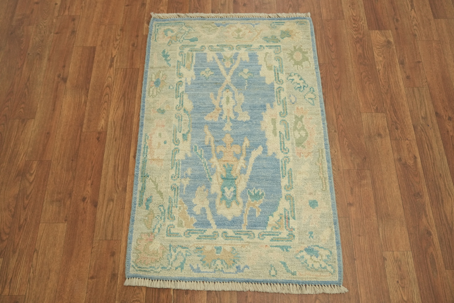 Turkish Oushak Vegetable Dye Accent Rug 2x3