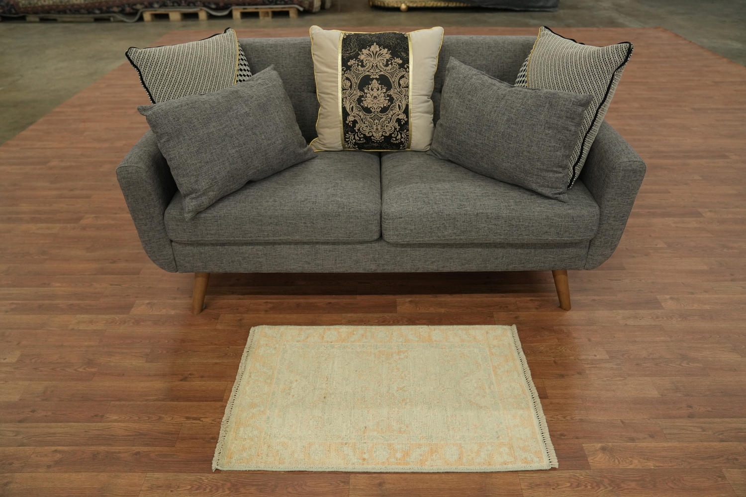 Turkish Muted Oushak Vegetable Dye Accent Rug 2x3