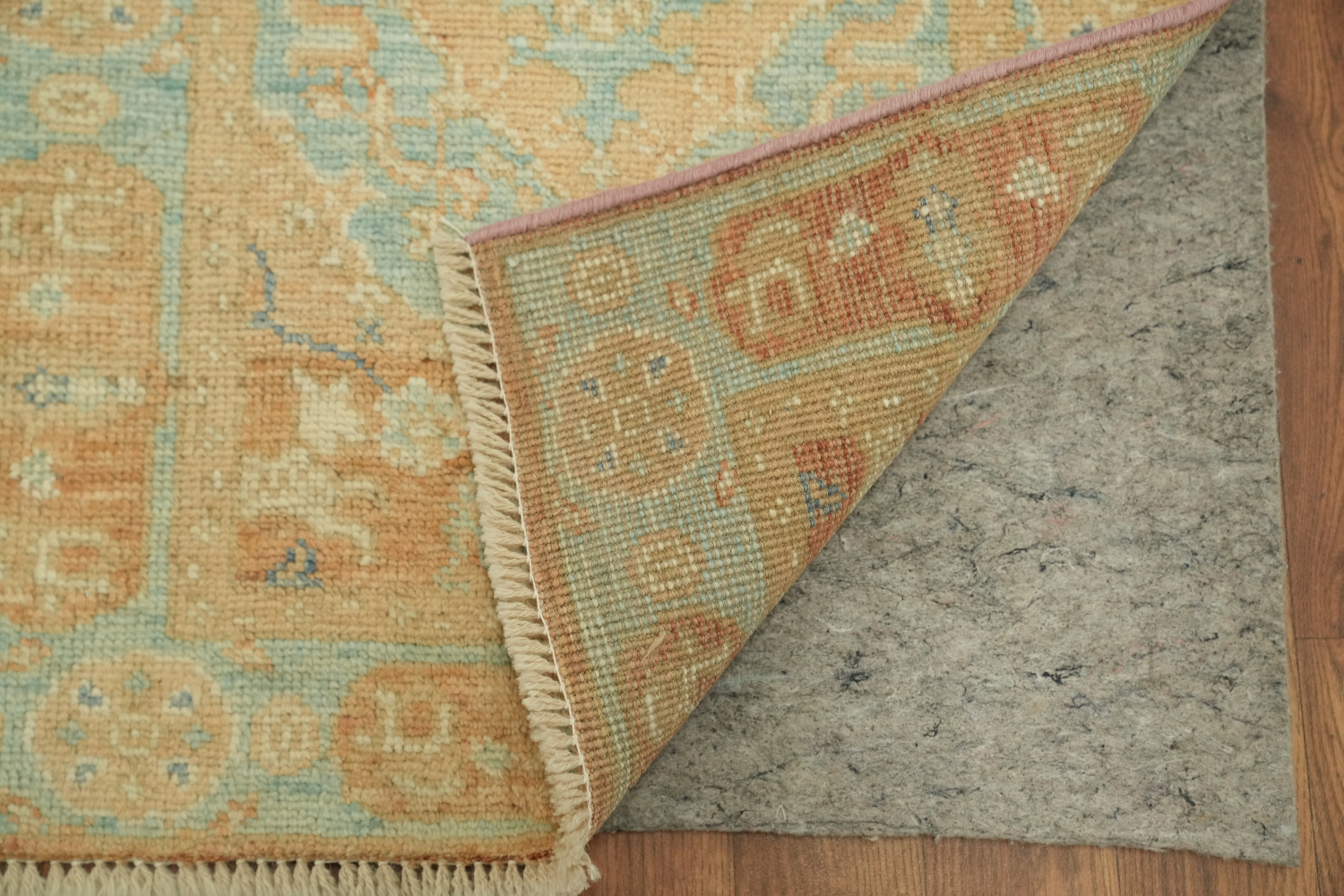 Turquoise Blue Oushak Vegetable Dye Accent Rug 2x3