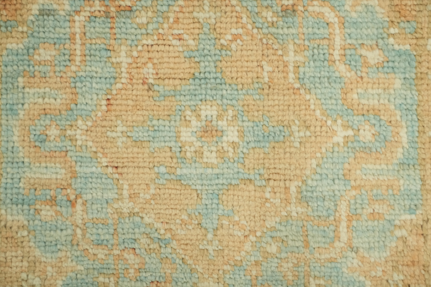 Turquoise Blue Oushak Vegetable Dye Accent Rug 2x3