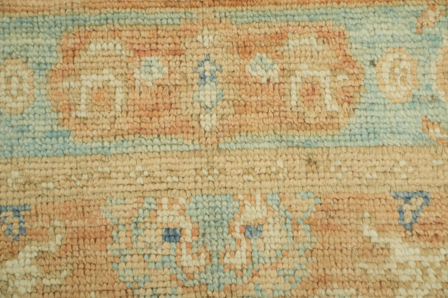 Turquoise Blue Oushak Vegetable Dye Accent Rug 2x3