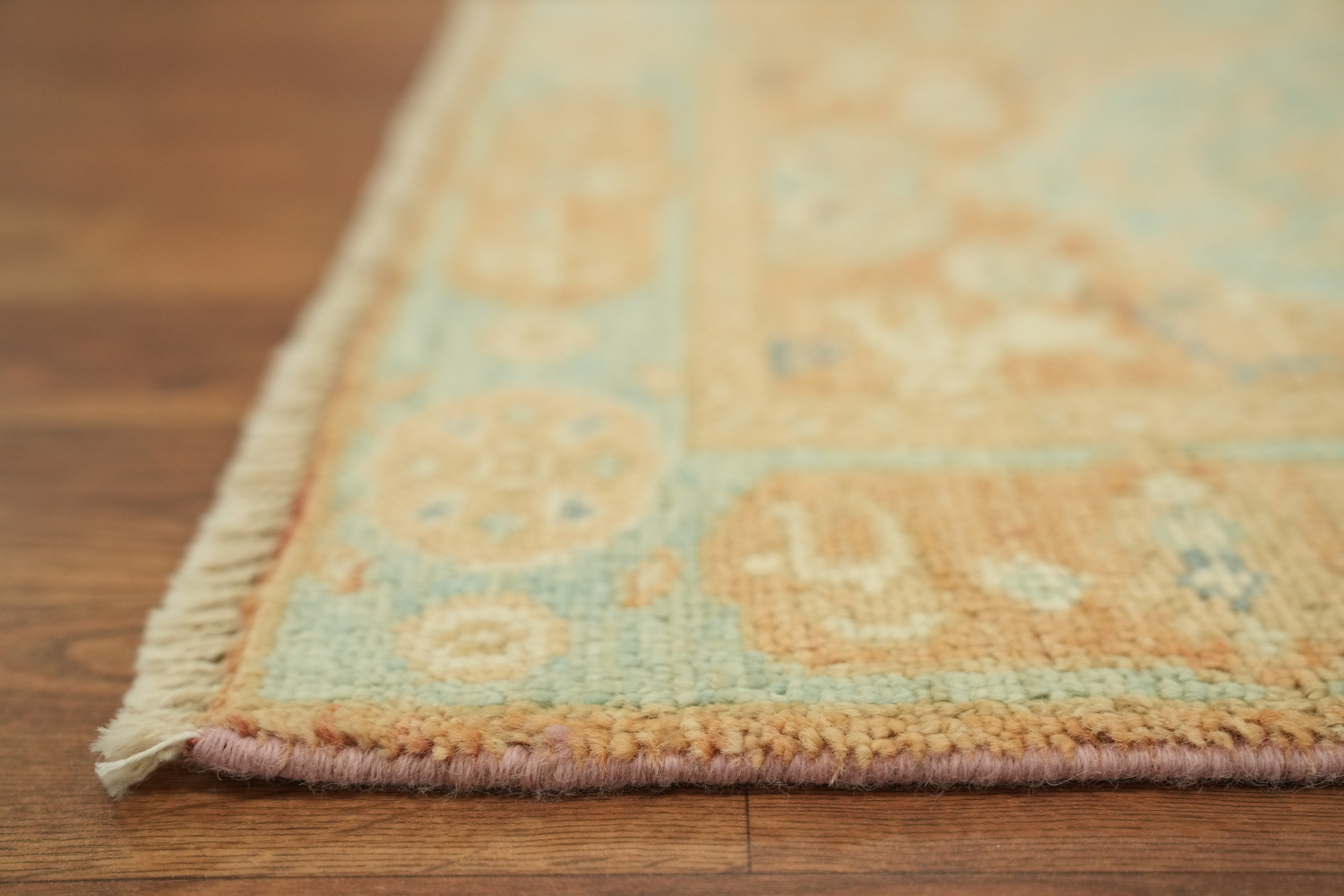 Turquoise Blue Oushak Vegetable Dye Accent Rug 2x3