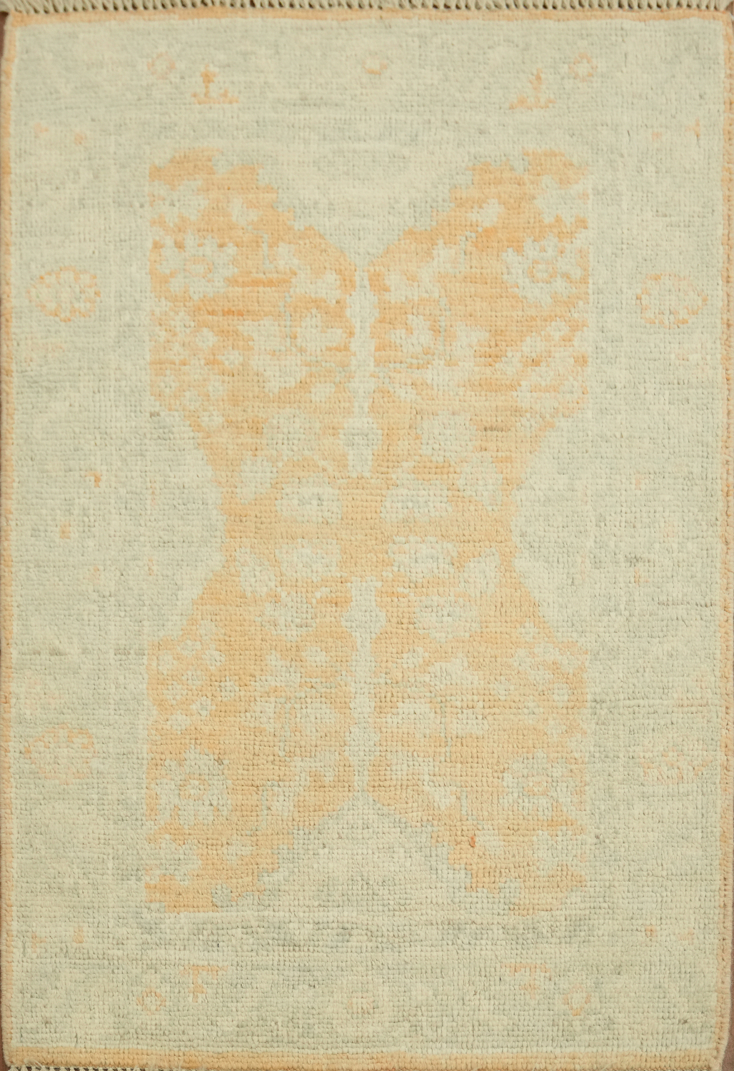 Orange Wool Oushak Vegetable Dye Rug 2x3