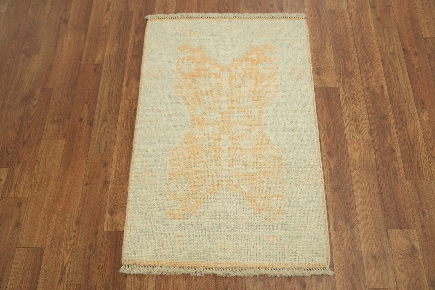 Orange Wool Oushak Vegetable Dye Rug 2x3