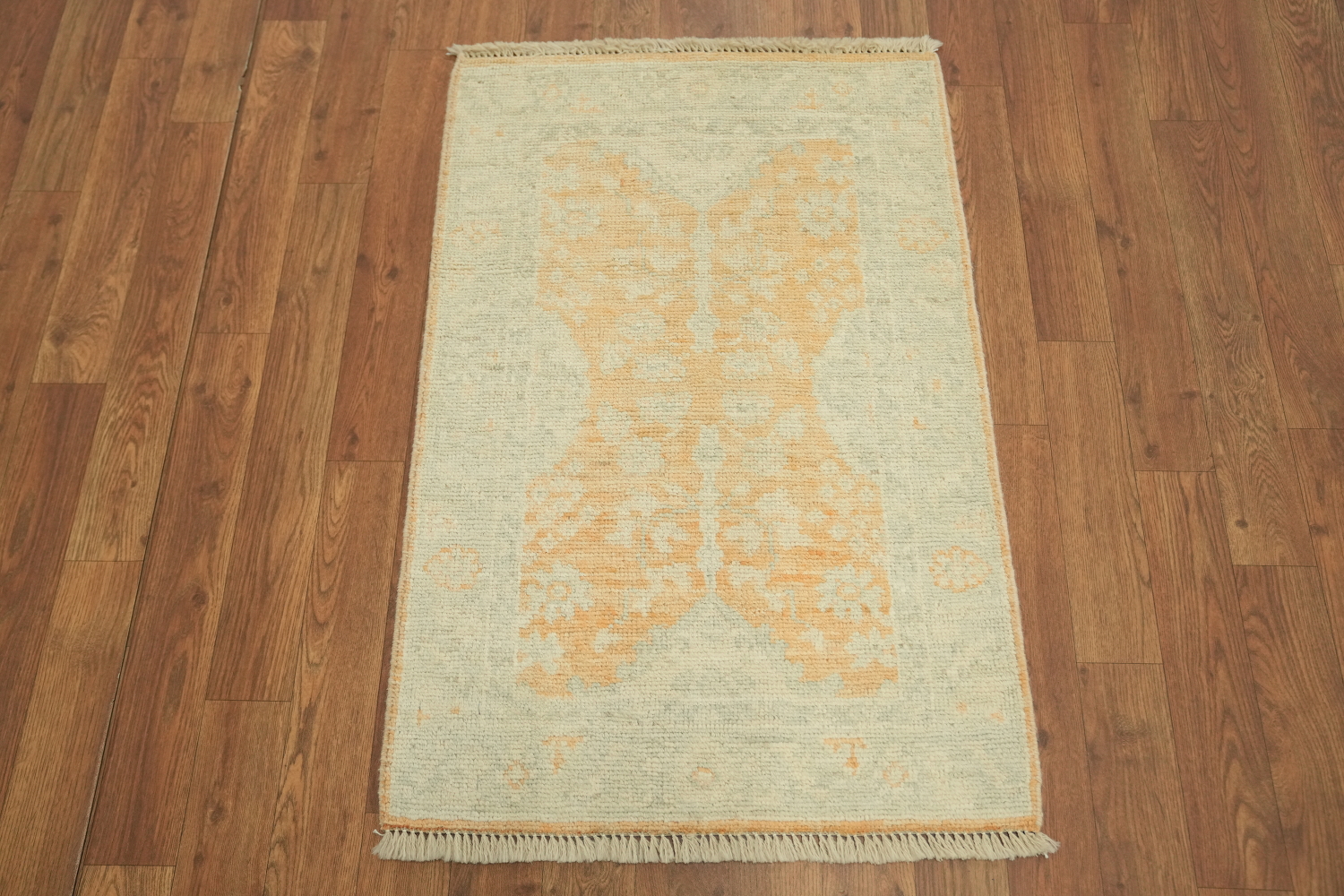 Orange Wool Oushak Vegetable Dye Rug 2x3