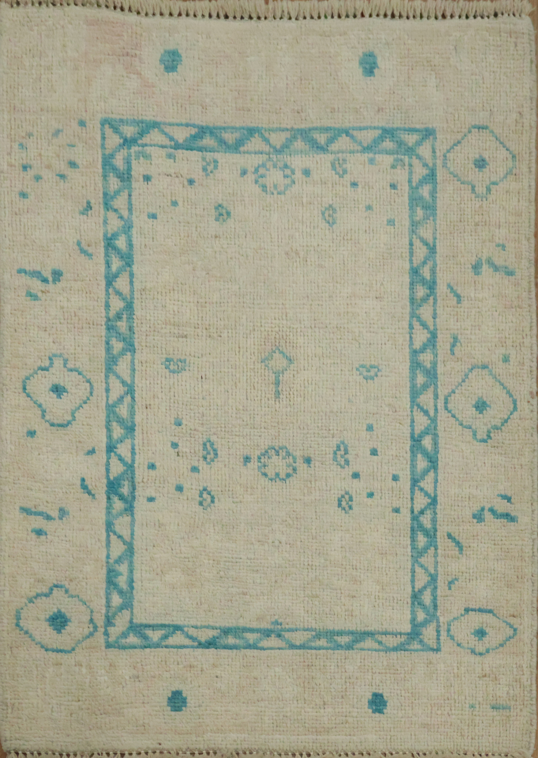 Handmade Oushak Vegetable Dye Accent Rug 2x3
