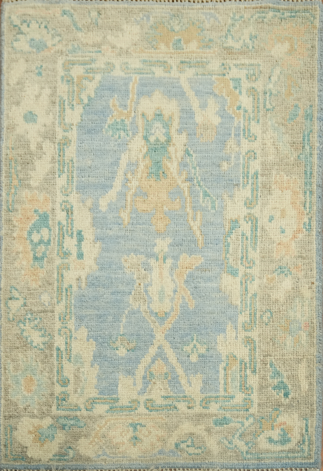 Blue Oushak Vegetable Dye Accent Rug 2x3