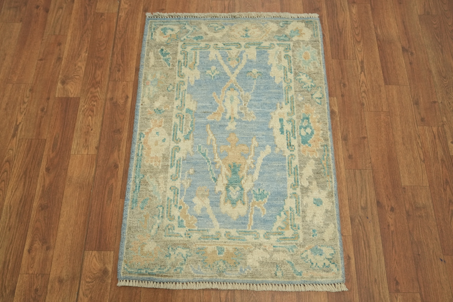 Blue Oushak Vegetable Dye Accent Rug 2x3