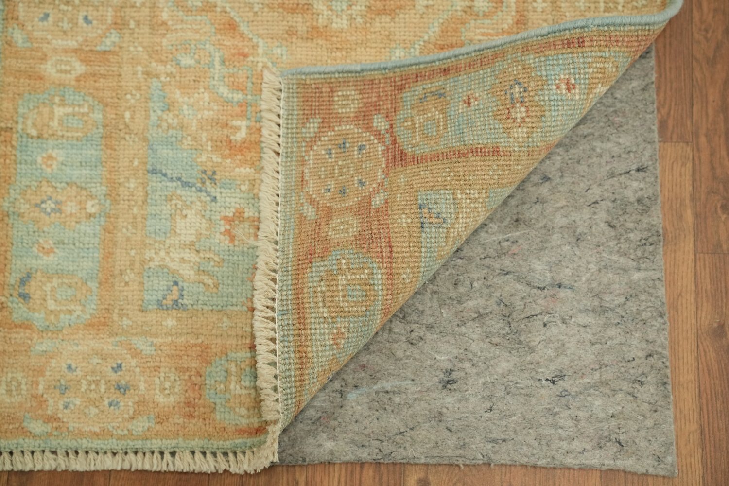 Orange & Blue Oushak Vegetable Dye Accent Rug 2x3