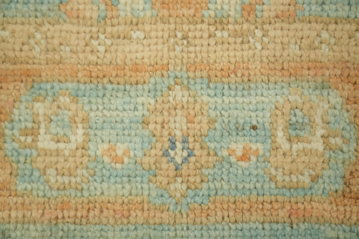 Orange & Blue Oushak Vegetable Dye Accent Rug 2x3