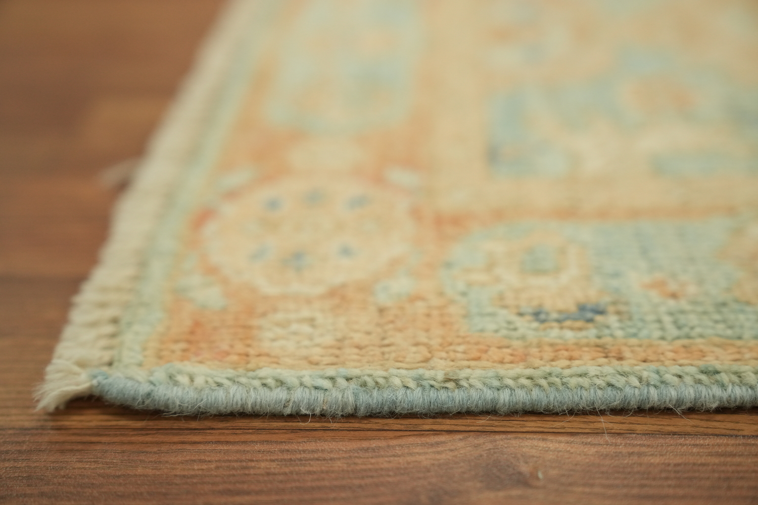 Orange & Blue Oushak Vegetable Dye Accent Rug 2x3