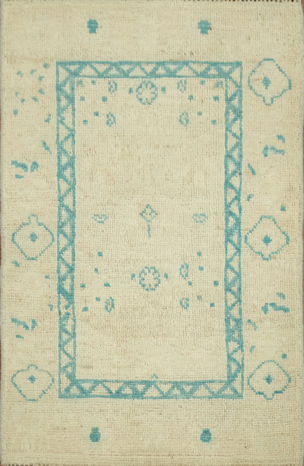 Vegetable Dye Oushak Foyer Turkish Rug 2x3