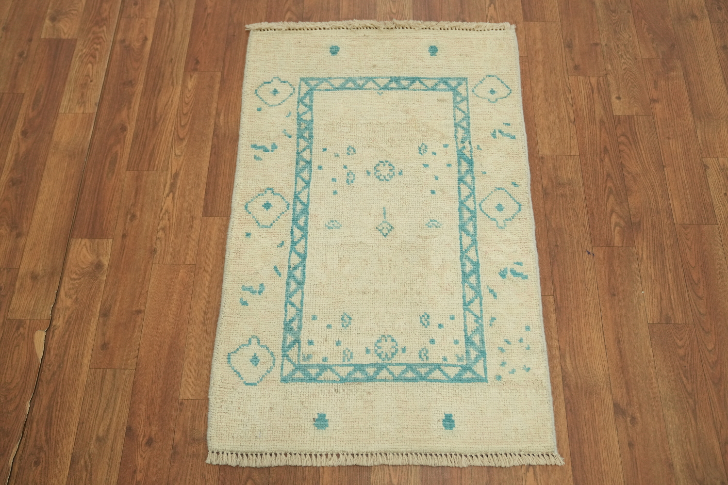 Vegetable Dye Oushak Foyer Turkish Rug 2x3