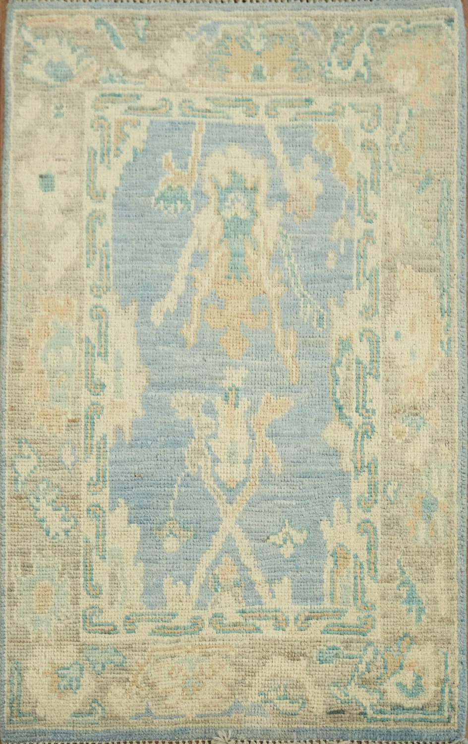 Blue Oushak Vegetable Dye Accent Rug 2x3