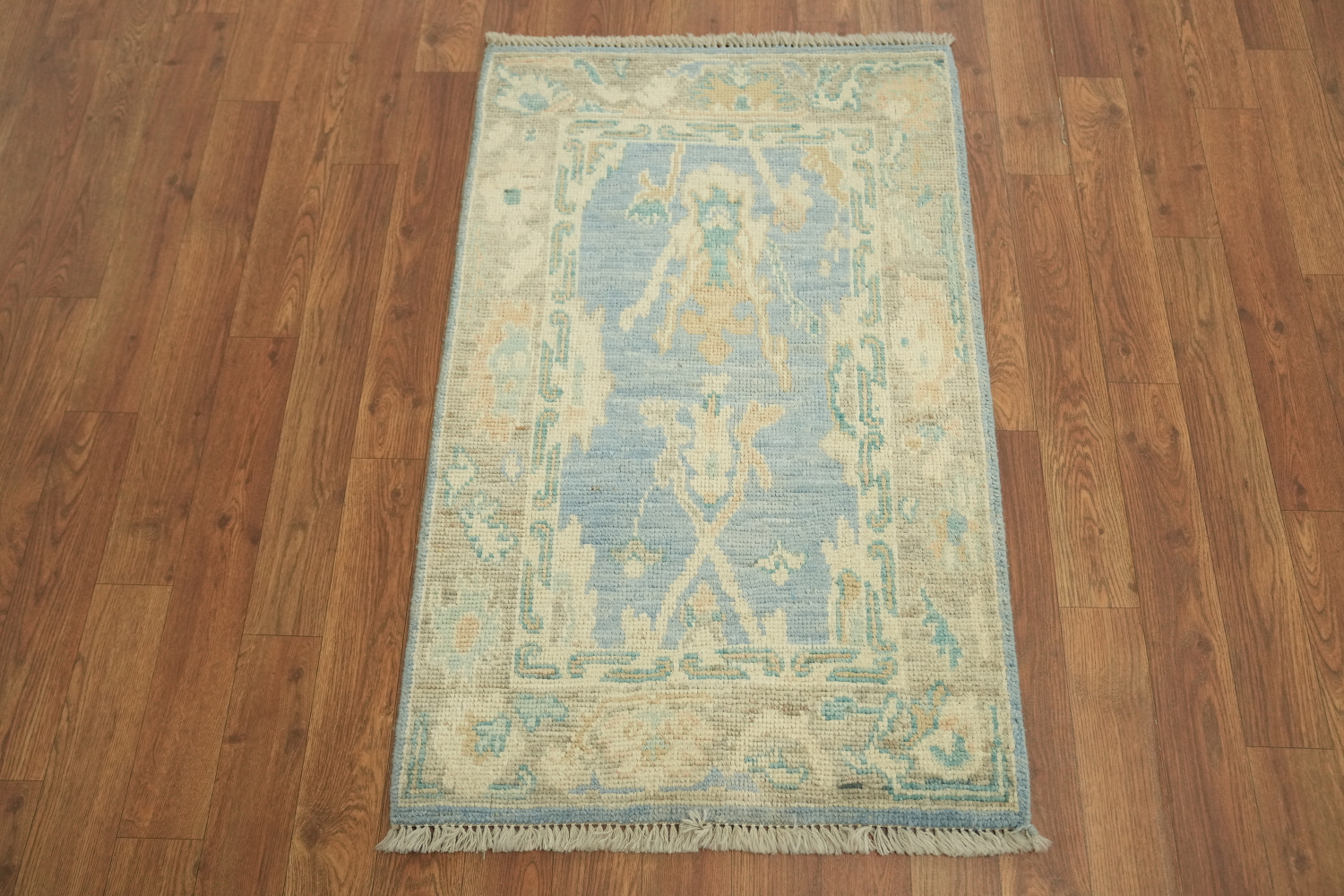 Blue Oushak Vegetable Dye Accent Rug 2x3