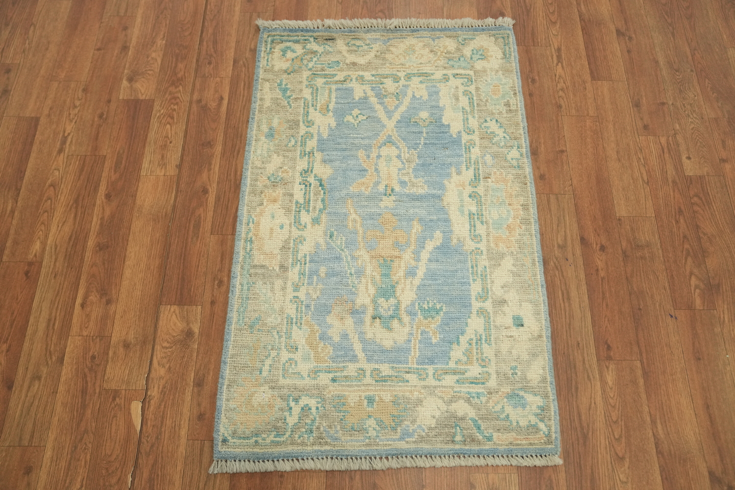 Blue Oushak Vegetable Dye Accent Rug 2x3