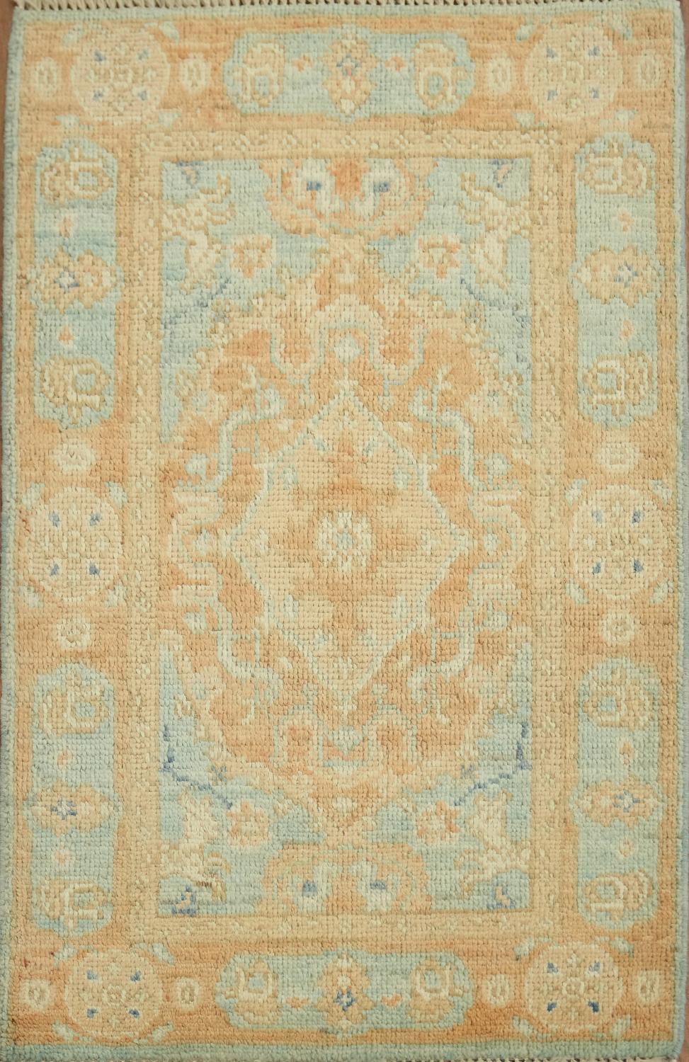 Vegetable Dye Oushak Accent Turkish Rug 2x3
