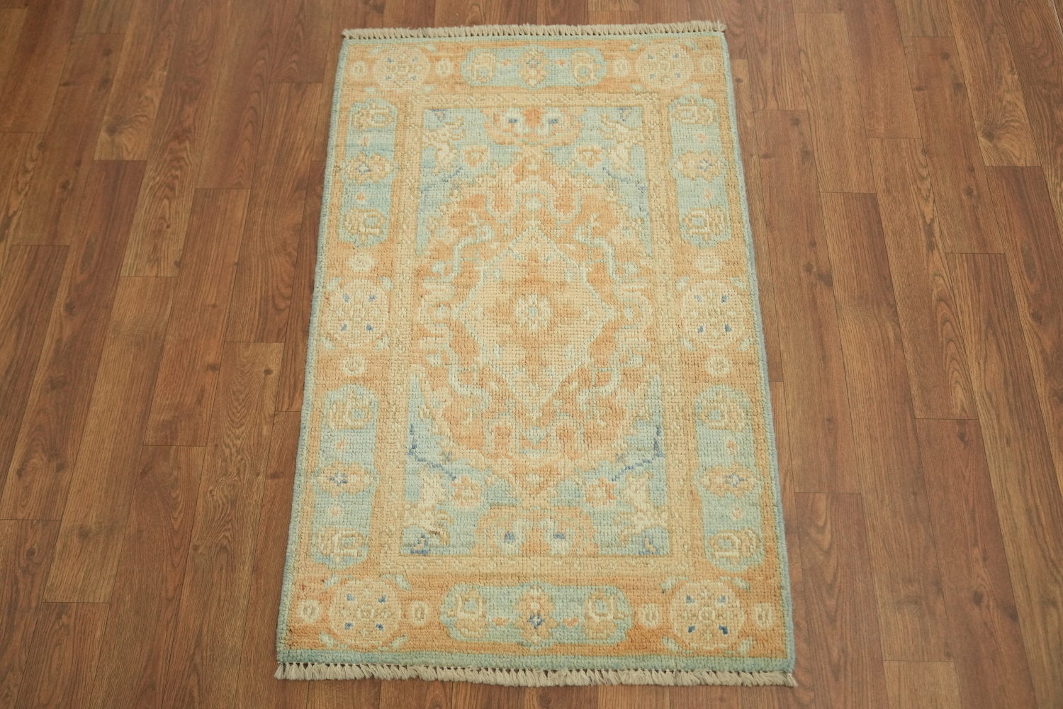 Vegetable Dye Oushak Accent Turkish Rug 2x3